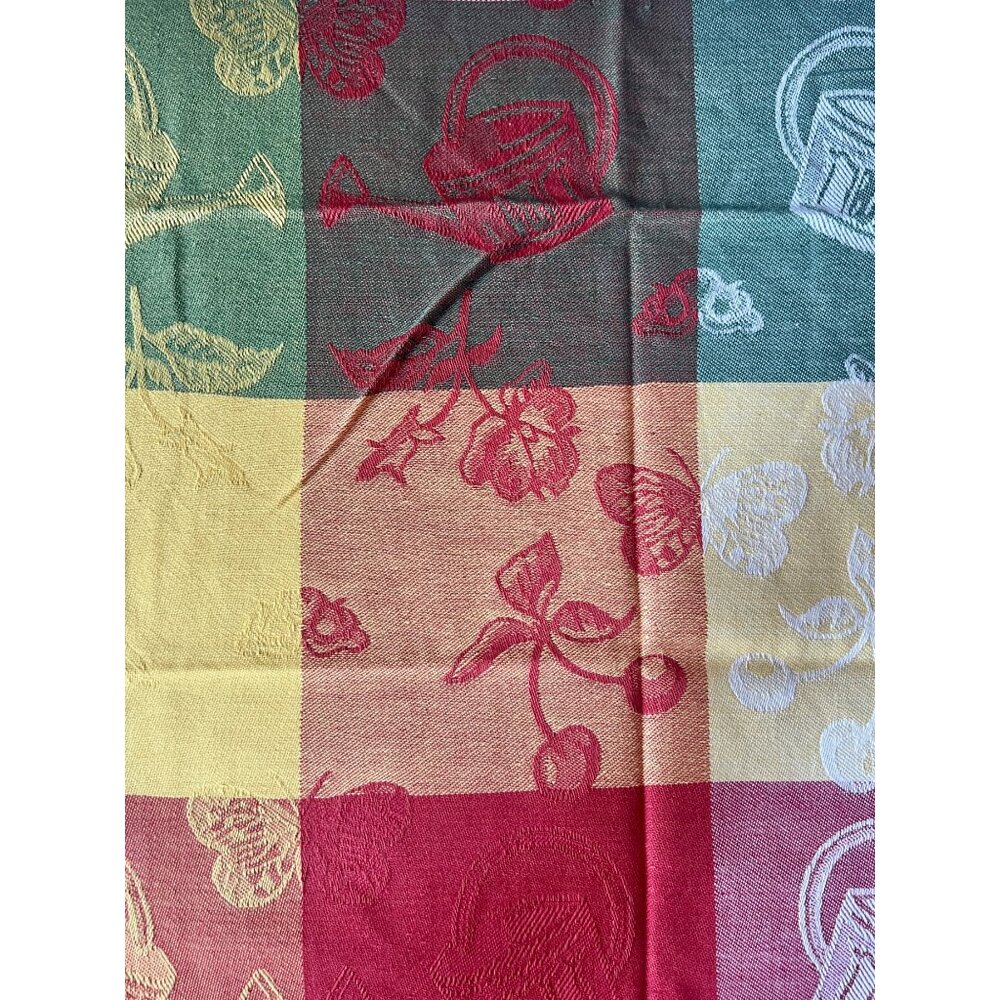 Mango Home Cotton Woven Jacquard Dish Towel NWT 28x18 Cherries Butterflies Gift - Picture 5 of 9